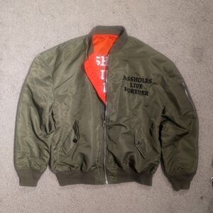 ALF Assholes Live Forever Reversible MA-1 Bomber Jacket 3xl Like New (See📏)